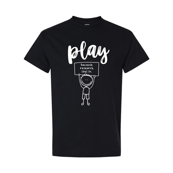 TCCT - PLAY BECAUSE RESEARCH SAYS SO BLACK TEE
